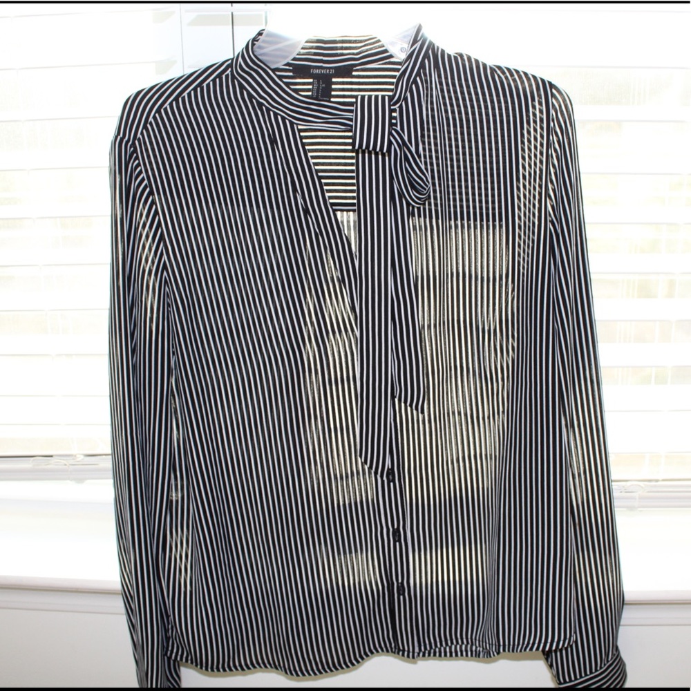Black and White Striped blouse